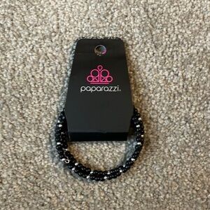 Paparazzi Wrap Around Bracelet Black and Silver Costume Jewelry NWT